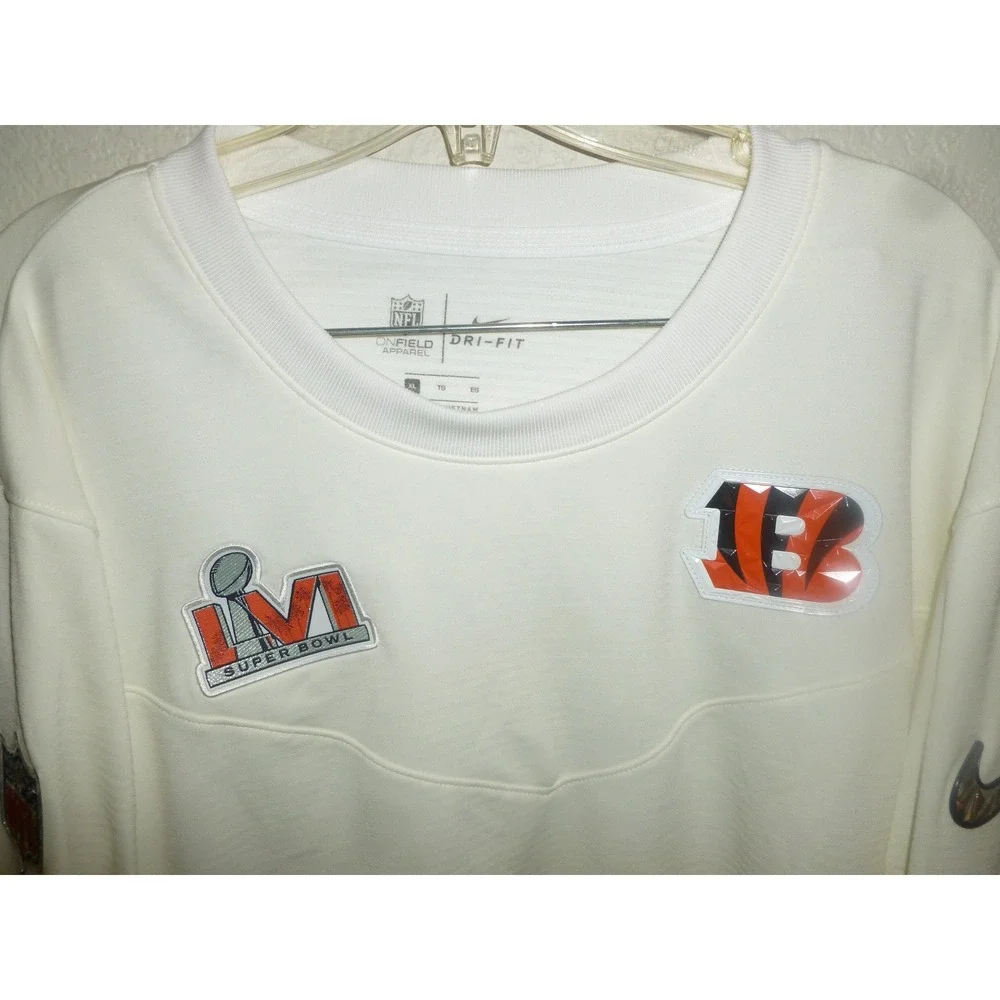 Nike Cincinnati Bengals Super Bowl LVI Dri-FIT Long Sleeve Shirt Mens XL‎